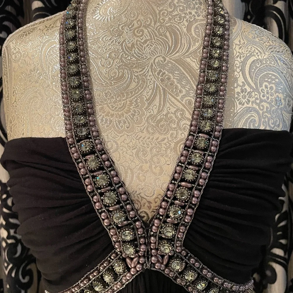Sky Black Halter Top with Embellished Detail Small - Picture 7 of 11